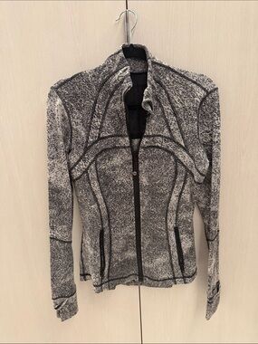 lululemon athletica Heathered Black & White Full-Zip Bomber Jacket